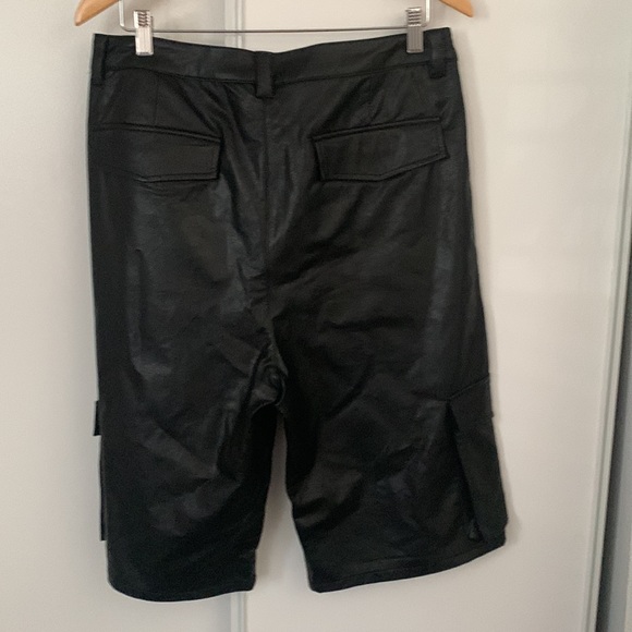Faux Leather Cargo Shorts - Picture 3 of 3